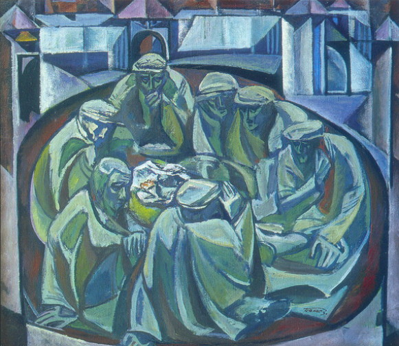 Image - Opanas Zalyvakha: Drinking Tea (1989).